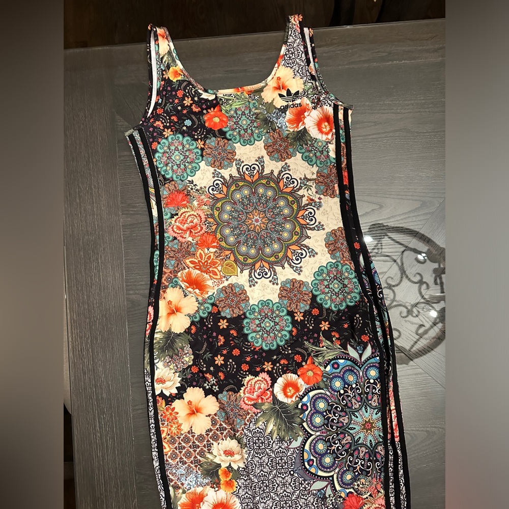 ADIDAS x Farm Rio collab floral midi dress